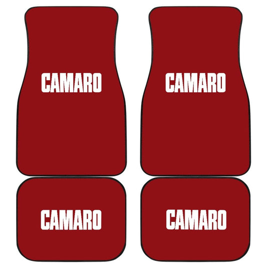 Dark Red Camaro White Letter Car Floor Mats