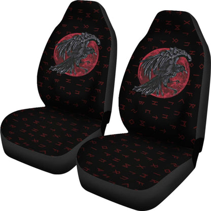 Viking Odin'S Raven Rune Car Seat Covers