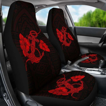 Anchor Red Poly Tribal Car Seat Covers -