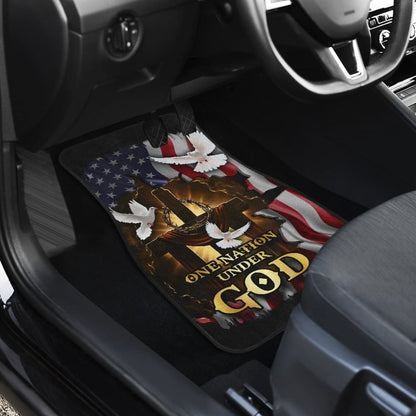 One Nation Under God American Flag Pigeon Flying Car Floor Mats
