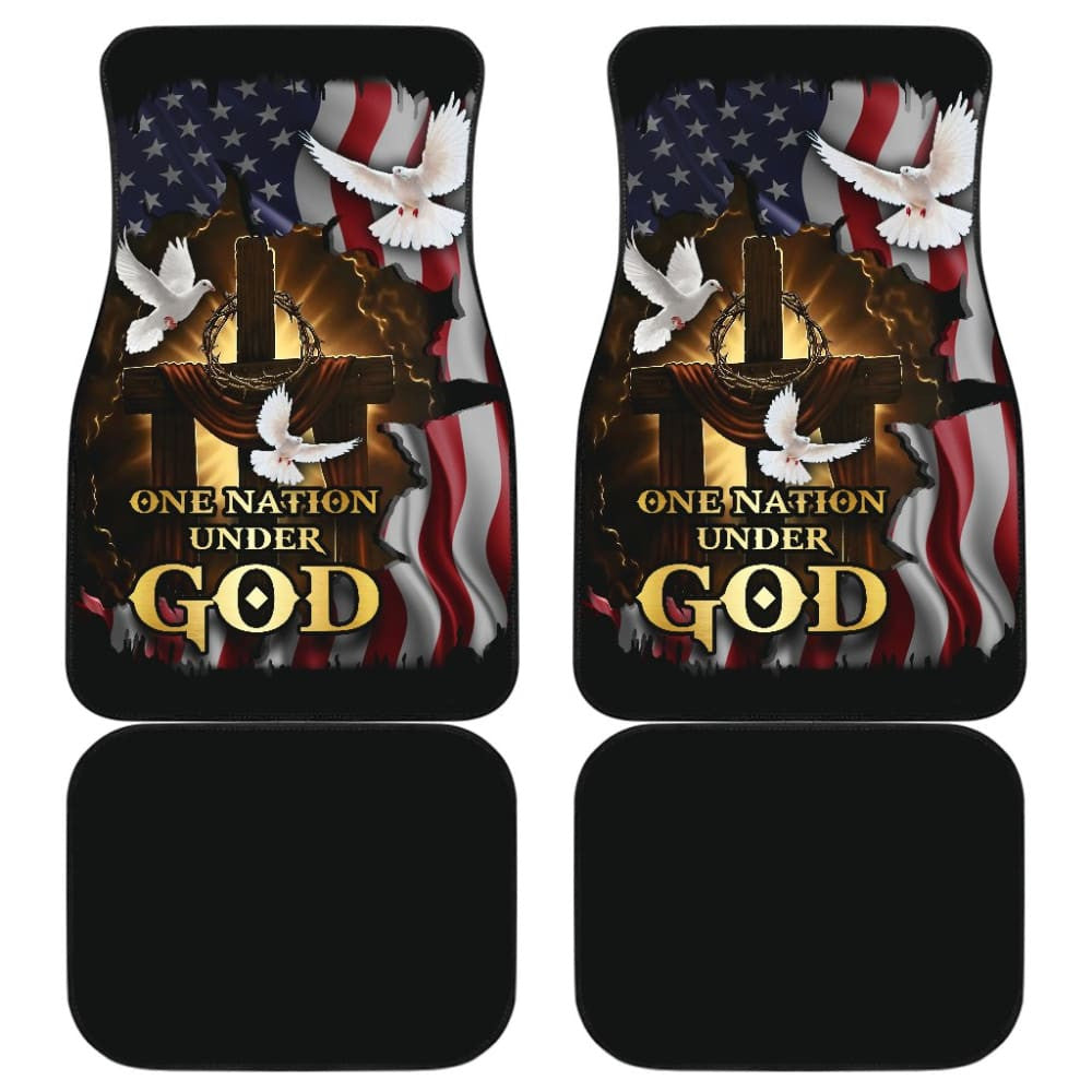 One Nation Under God American Flag Pigeon Flying Car Floor Mats