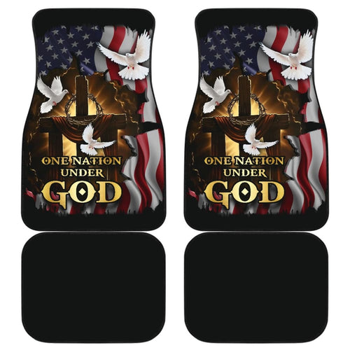 One Nation Under God American Flag Pigeon Flying Car Floor Mats