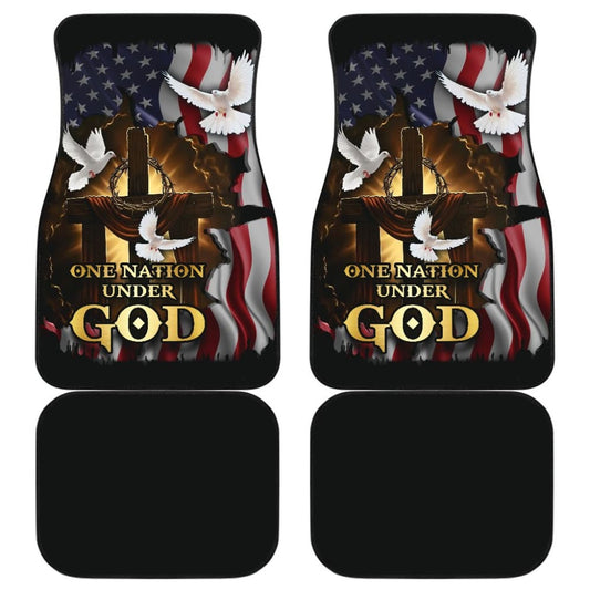 One Nation Under God American Flag Pigeon Flying Car Floor Mats