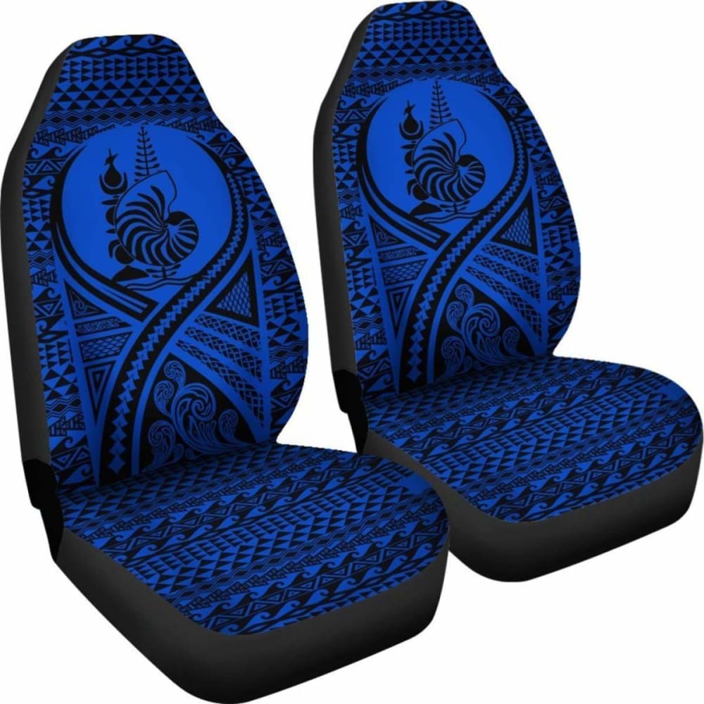 New Caledonia Car Seat Cover - New Caledonia Coat Of Arms Polynesian Tattoo Blue -