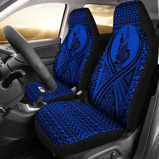 New Caledonia Car Seat Cover - New Caledonia Coat Of Arms Polynesian Tattoo Blue -