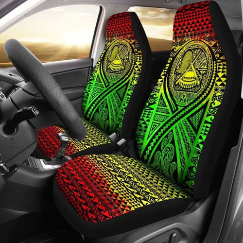 American Samoa Car Seat Cover - American Samoa Seal Polynesian Tattoo Reggae -