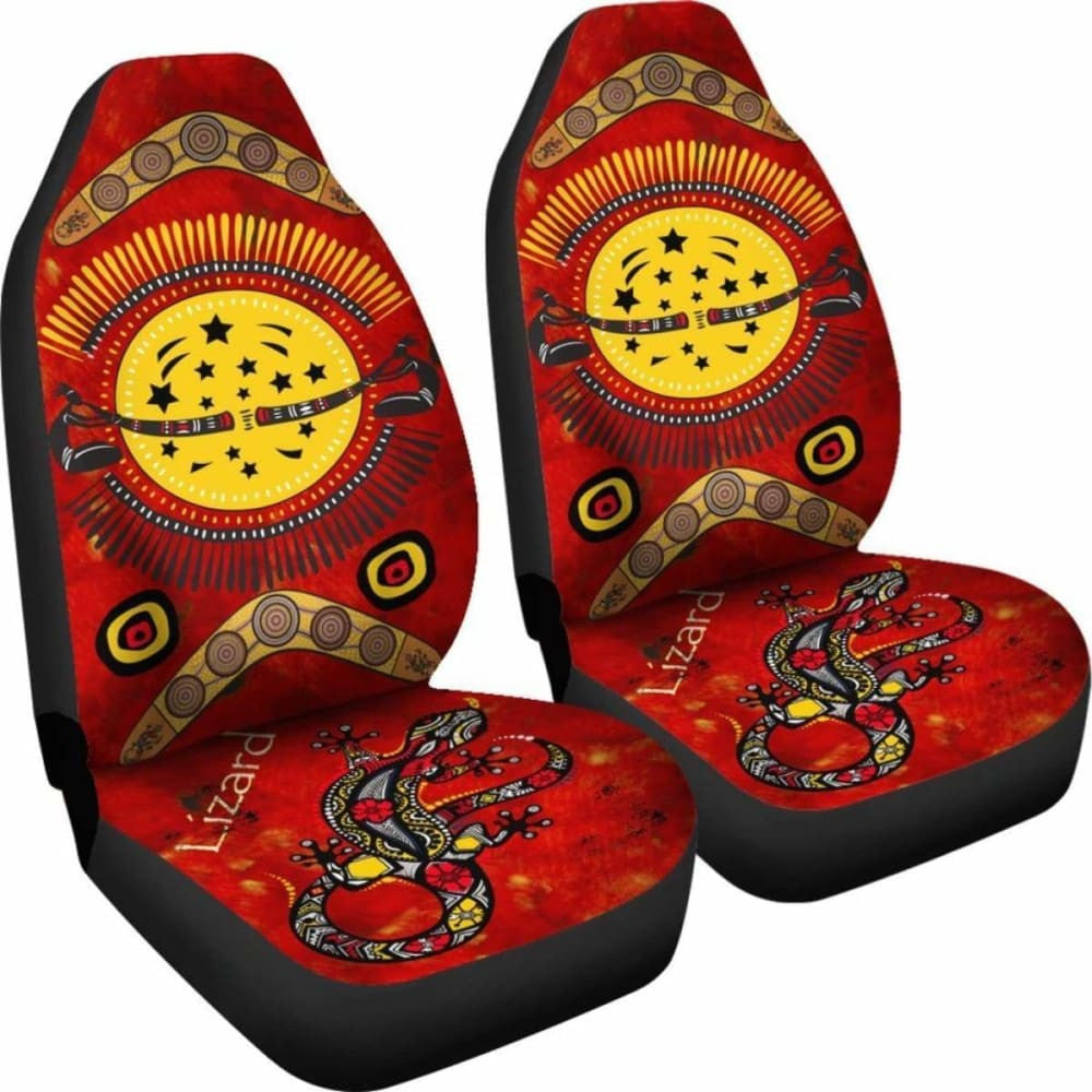 \bCar Seat Covers, Lizard And Boomerang Pattern -