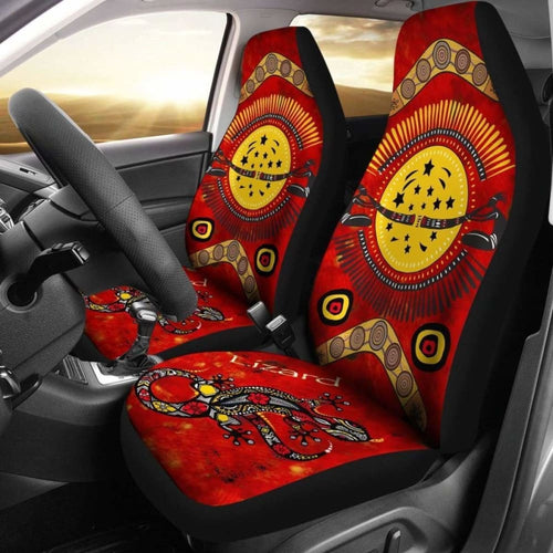 \bCar Seat Covers, Lizard And Boomerang Pattern -