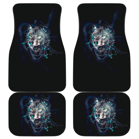 Digital Blue Indian Wolf Spirit Car Floor Mats
