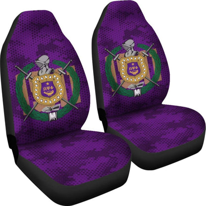 Omega Psi Phi Purple Camouflage Background Car Seat Covers Edition