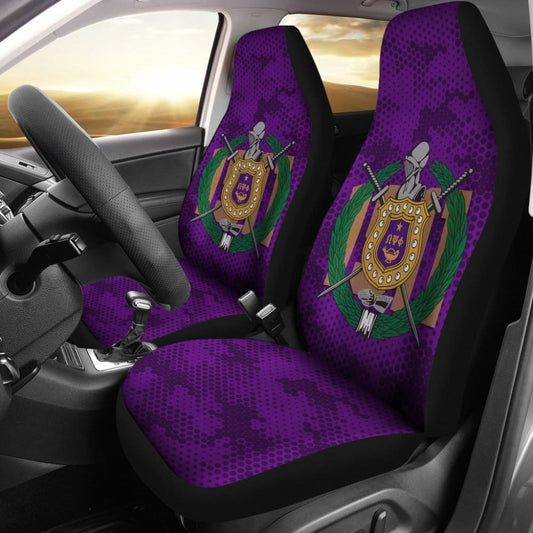 Omega Psi Phi Purple Camouflage Background Car Seat Covers Edition