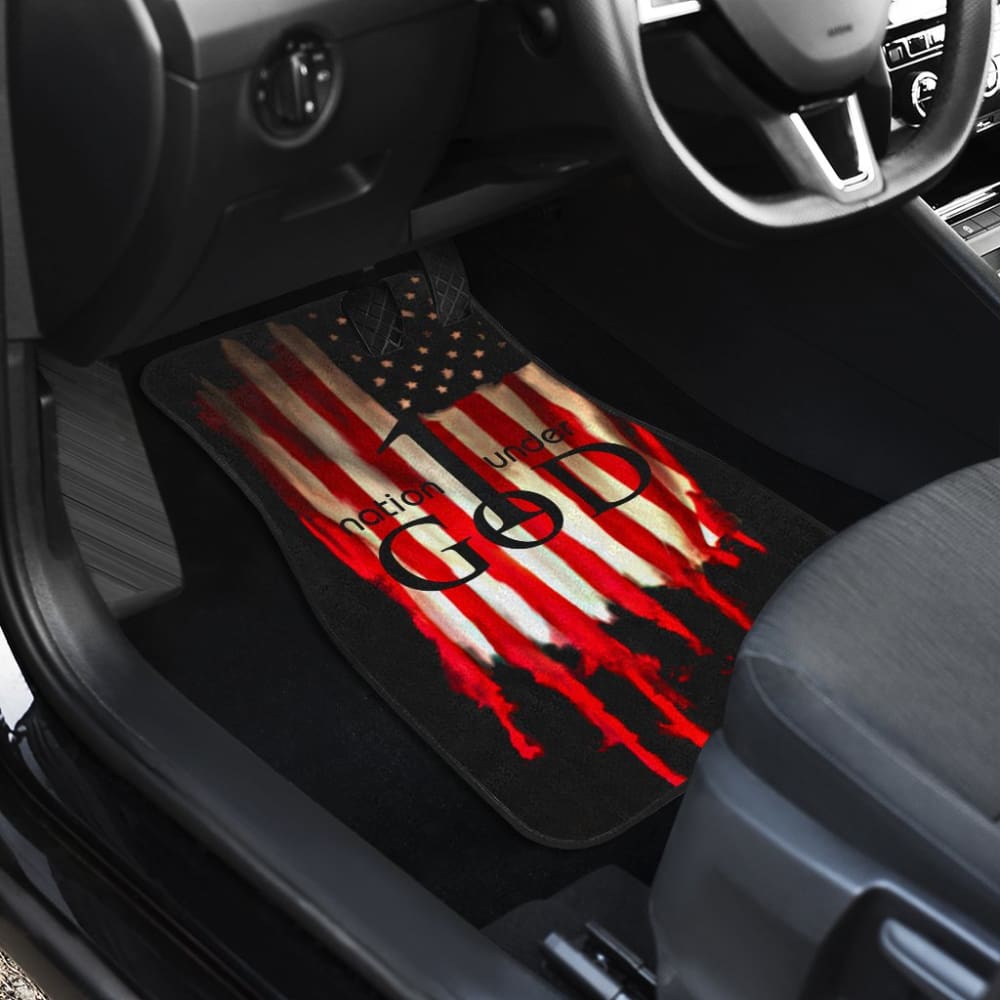 One Nation Under God Proud American Flag Universal Printing Car Floor Mats