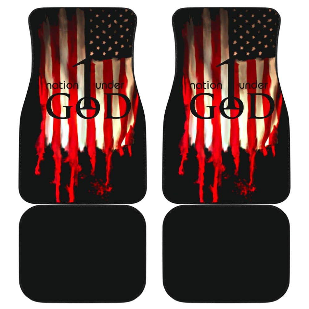 One Nation Under God Proud American Flag Universal Printing Car Floor Mats