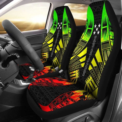 Gambier Islands Car Seat Covers - Gambier Islands Flag Polynesian Tattoo Reggae -