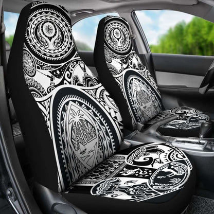 Car Seat Cover - Guam Flag, Seal With Maui Moana Tattoo -