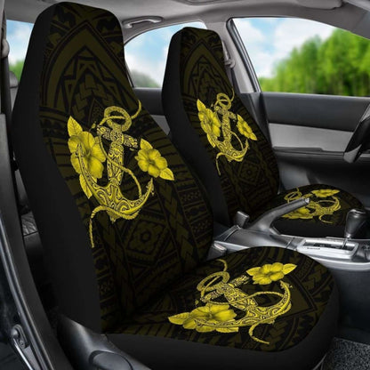 Anchor Yellow Poly Tribal Car Seat Covers -