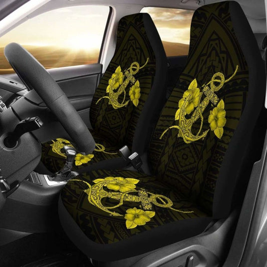 Anchor Yellow Poly Tribal Car Seat Covers -