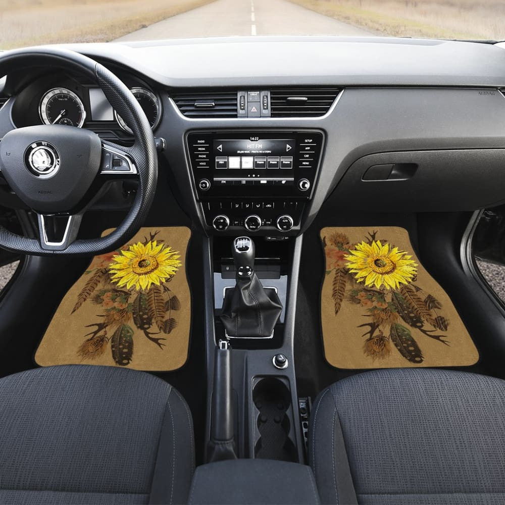 Sunflower Native American Dreamcatcher Car Floor Mats