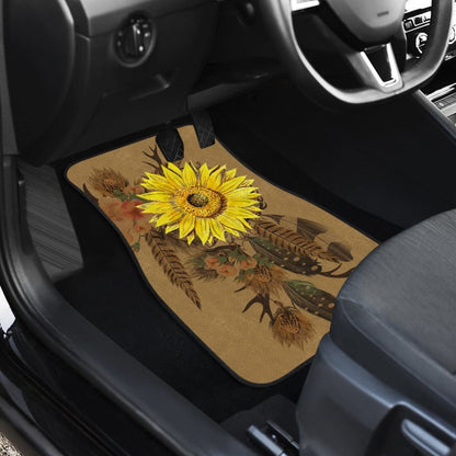 Sunflower Native American Dreamcatcher Car Floor Mats