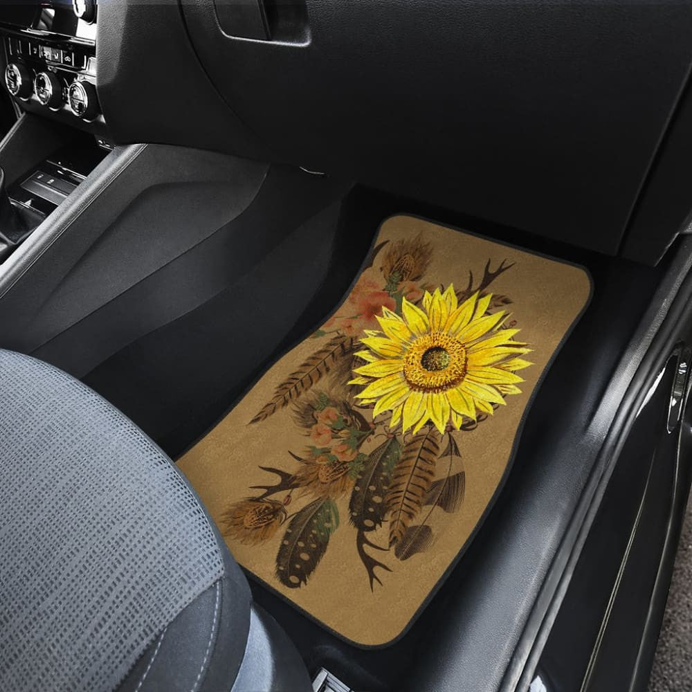 Sunflower Native American Dreamcatcher Car Floor Mats