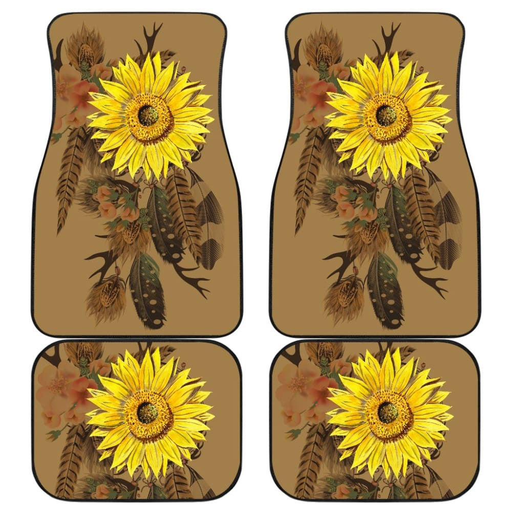 Sunflower Native American Dreamcatcher Car Floor Mats