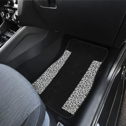 Black And White Leopard Skin Print Car Floor Mats