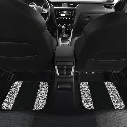 Black And White Leopard Skin Print Car Floor Mats