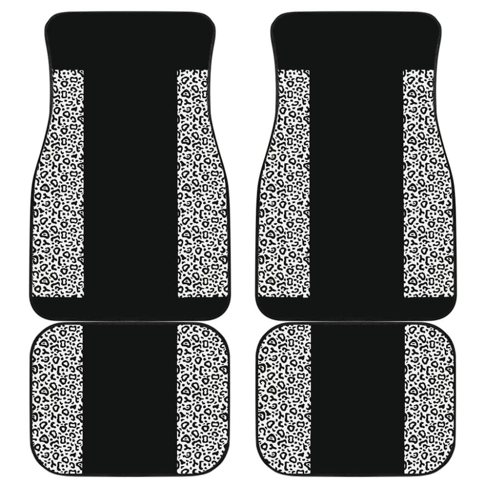 Black And White Leopard Skin Print Car Floor Mats