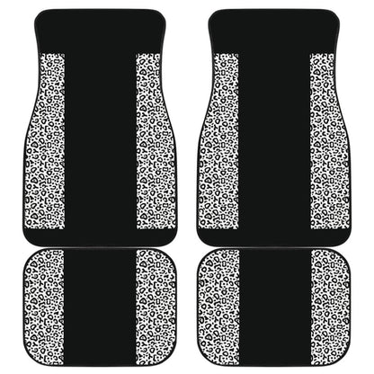 Black And White Leopard Skin Print Car Floor Mats