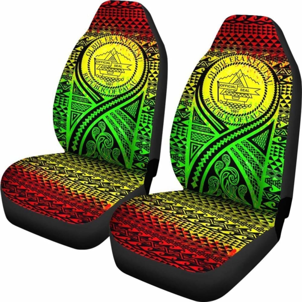 Palau Car Seat Cover - Palau Seal Polynesian Tattoo Reggae -