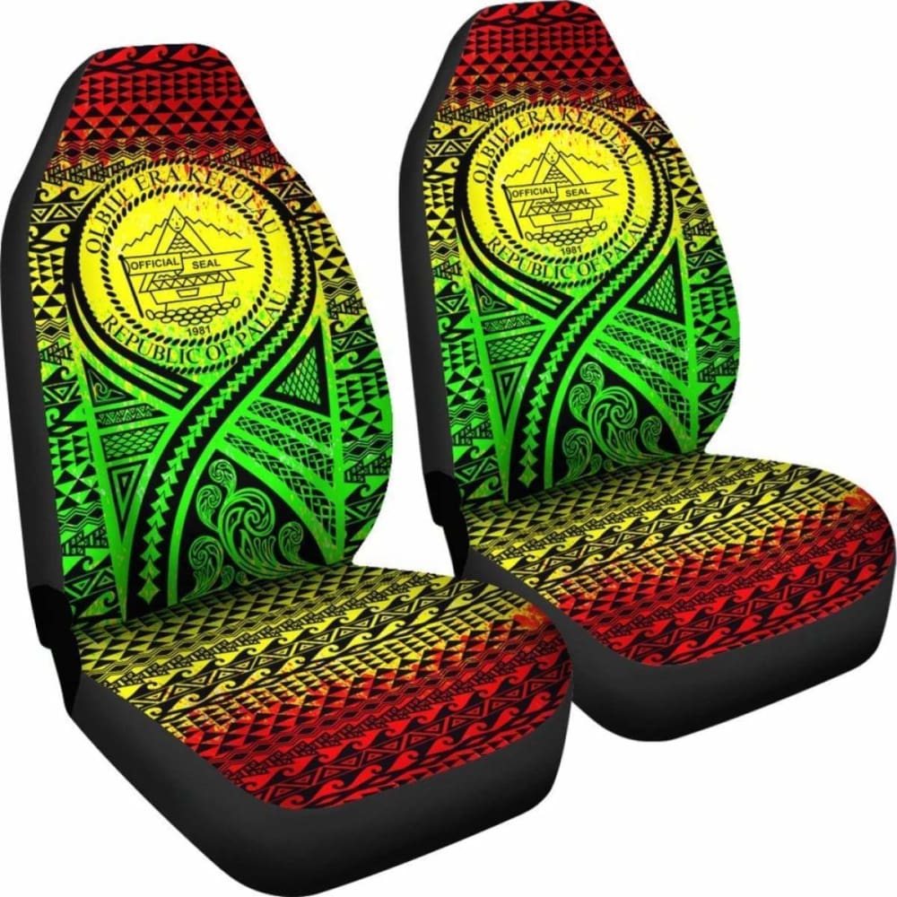 Palau Car Seat Cover - Palau Seal Polynesian Tattoo Reggae -