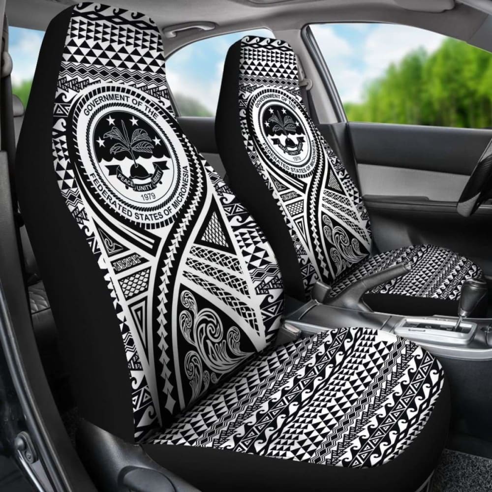 Fsm Car Seat Cover - F S M Seal Polynesian Tattoo Black -
