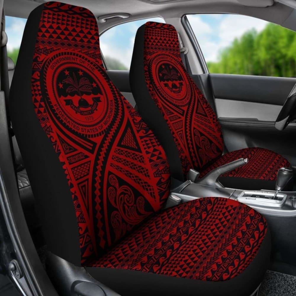 Fsm Car Seat Cover - F S M Seal Polynesian Tattoo Red -