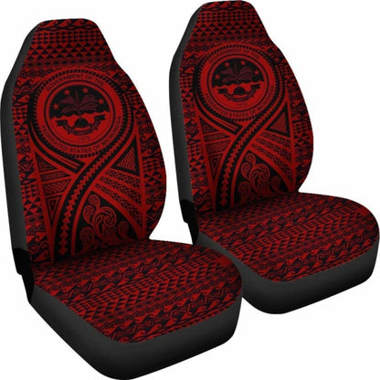 Fsm Car Seat Cover - F S M Seal Polynesian Tattoo Red -
