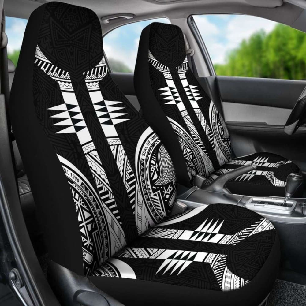 American Samoa Car Seat Covers - American Samoa Black Armor Tattoo -