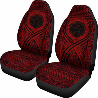 Northern Mariana Islands Car Seat Cover - Northern Mariana Islands Seal Polynesian Tattoo Red -
