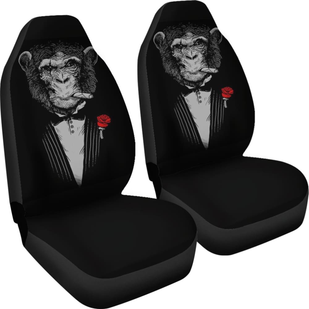 Gentle Monkey Smoking With Rose Car Seat Covers