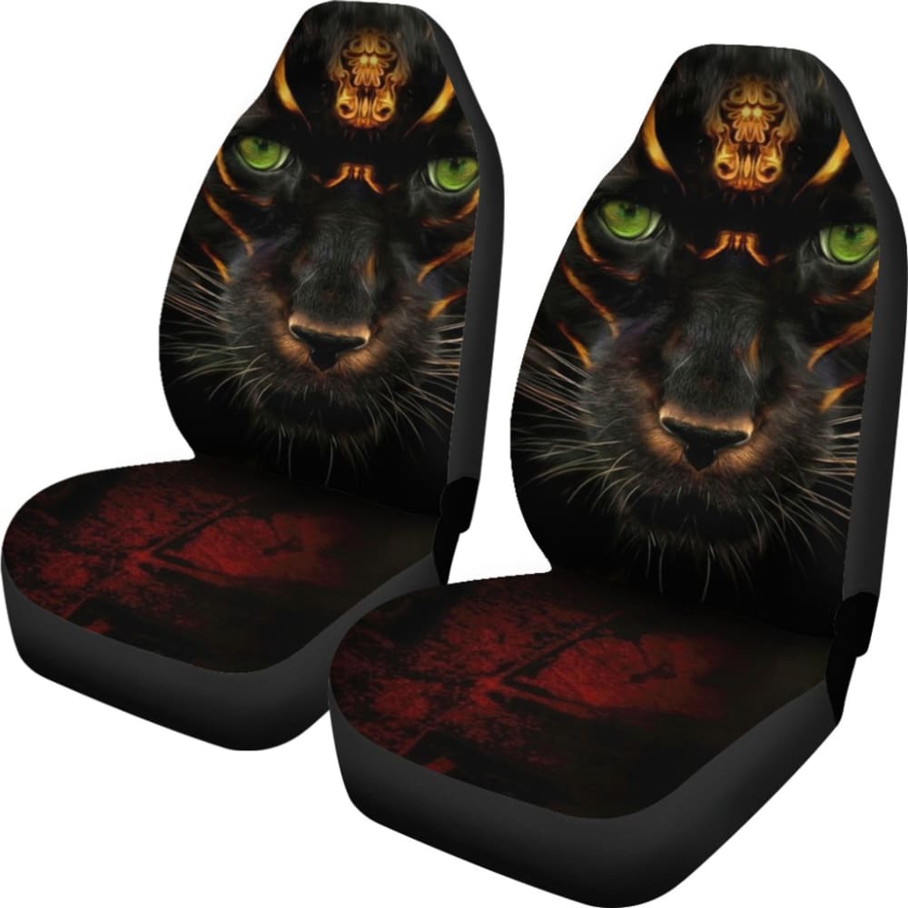 Premium Panther Awesome With Green Eyes Car Seat Covers