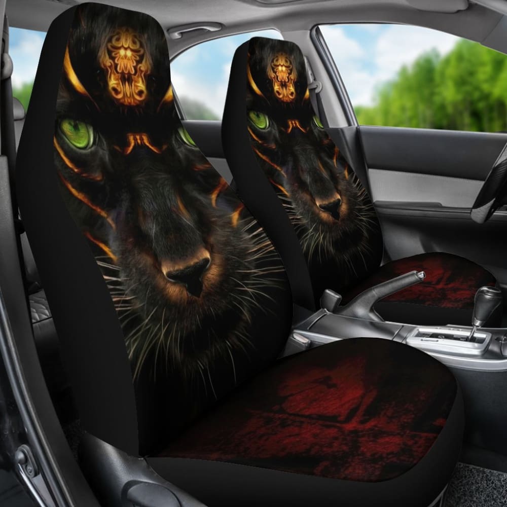 Premium Panther Awesome With Green Eyes Car Seat Covers