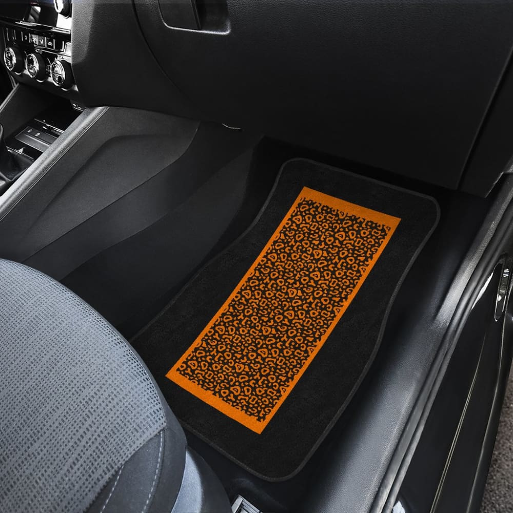 Black And Brown Leopard Skin Print Car Floor Mats