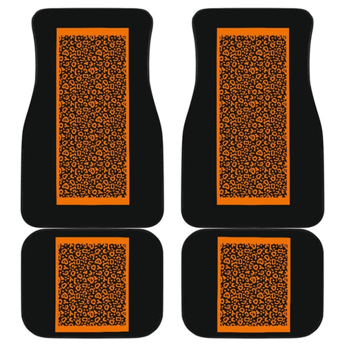 Black And Brown Leopard Skin Print Car Floor Mats