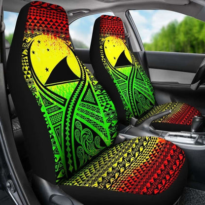 Tokelau Car Seat Cover - Tokelau Flag Polynesian Tattoo Reggae -