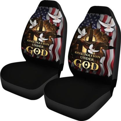 One Nation Under God American Flag Pigeon Flying Car Seat Covers