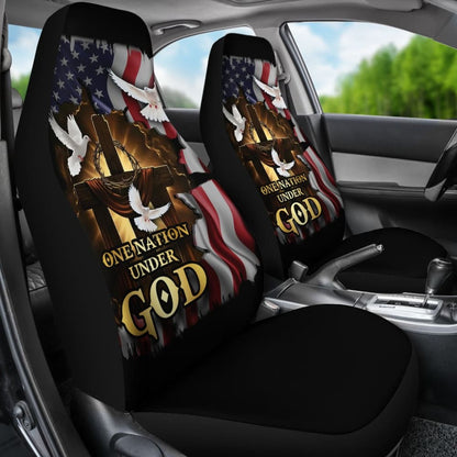 One Nation Under God American Flag Pigeon Flying Car Seat Covers
