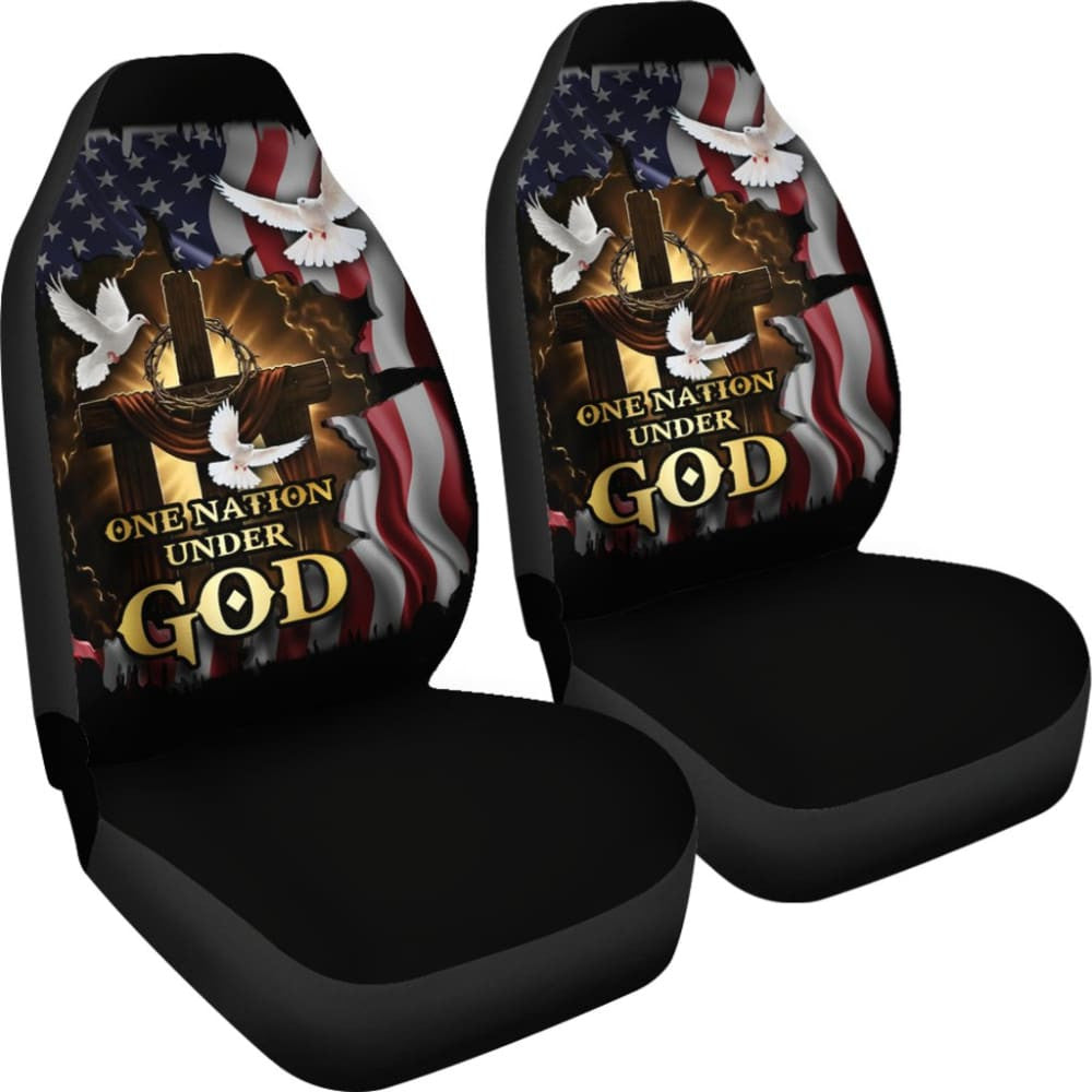 One Nation Under God American Flag Pigeon Flying Car Seat Covers
