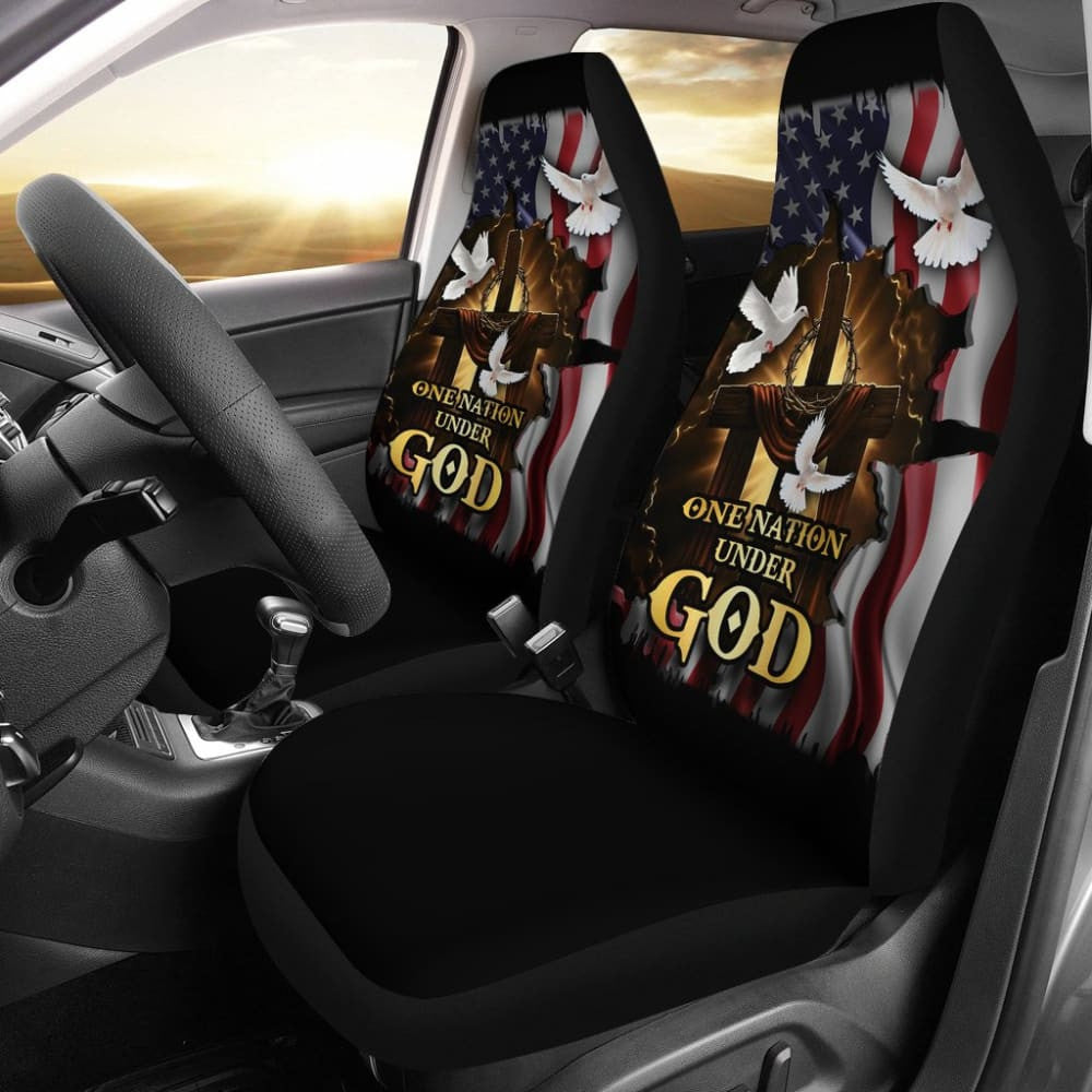 One Nation Under God American Flag Pigeon Flying Car Seat Covers