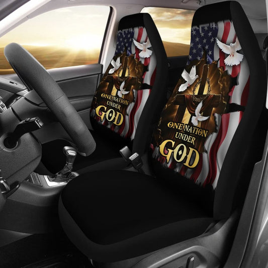 One Nation Under God American Flag Pigeon Flying Car Seat Covers