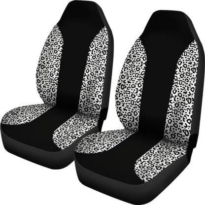 Black And White Leopard Skin Print Car Seat Covers
