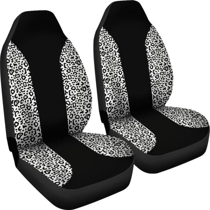 Black And White Leopard Skin Print Car Seat Covers