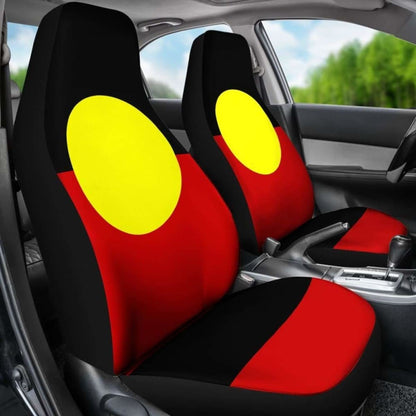 Australia Car Seat Covers - Aboriginal Flag -